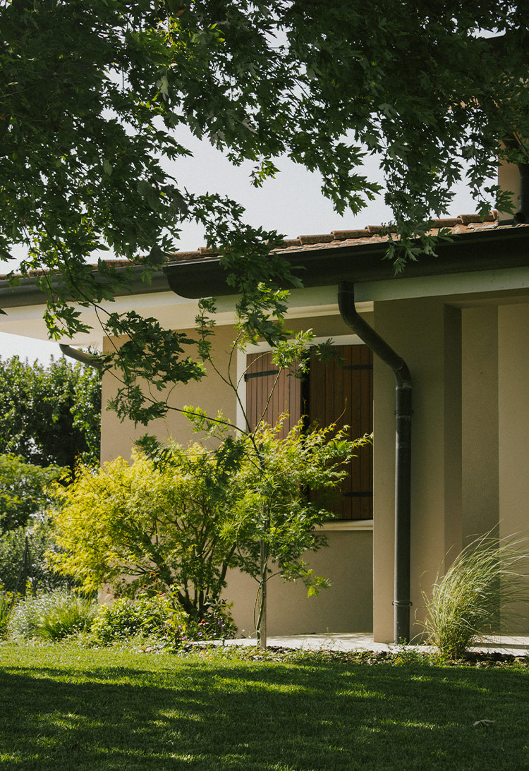 Foto della casa dal giardino
